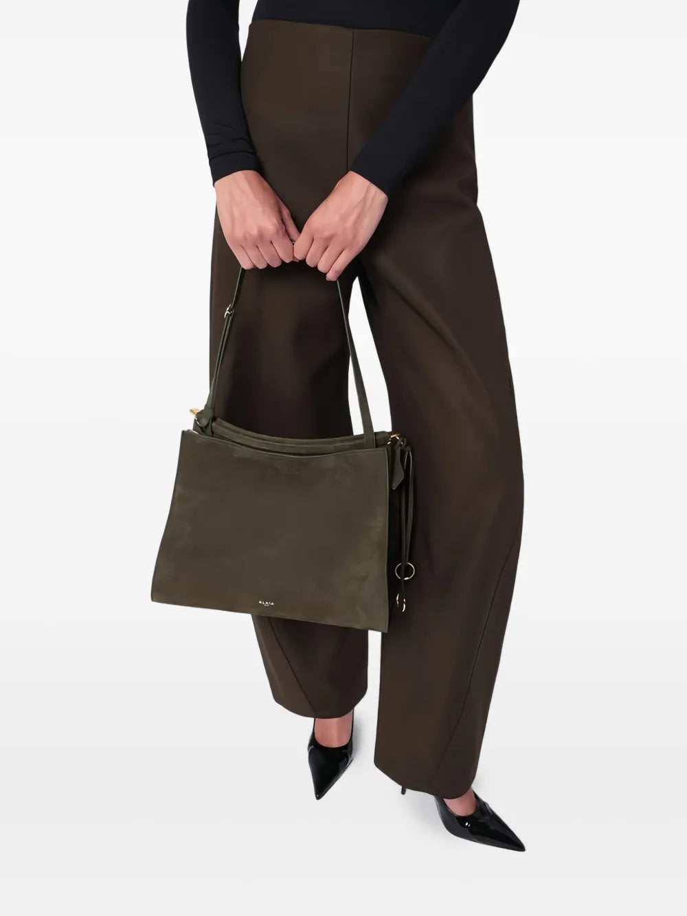 Alaia Medium Le Click Suede Shoulder Bag — Same as shown — Size One Size — Detail View