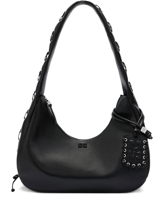 Ganni Hobo Medium Laces Shoulder Bag — Same as shown — Size One Size — Front View