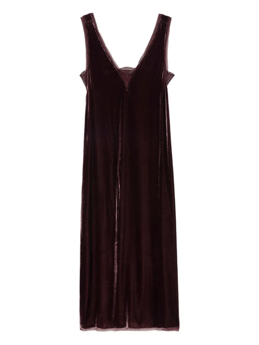 Zadigvoltaire Lace Insert Midi Dress — Red — Size XS — Front View