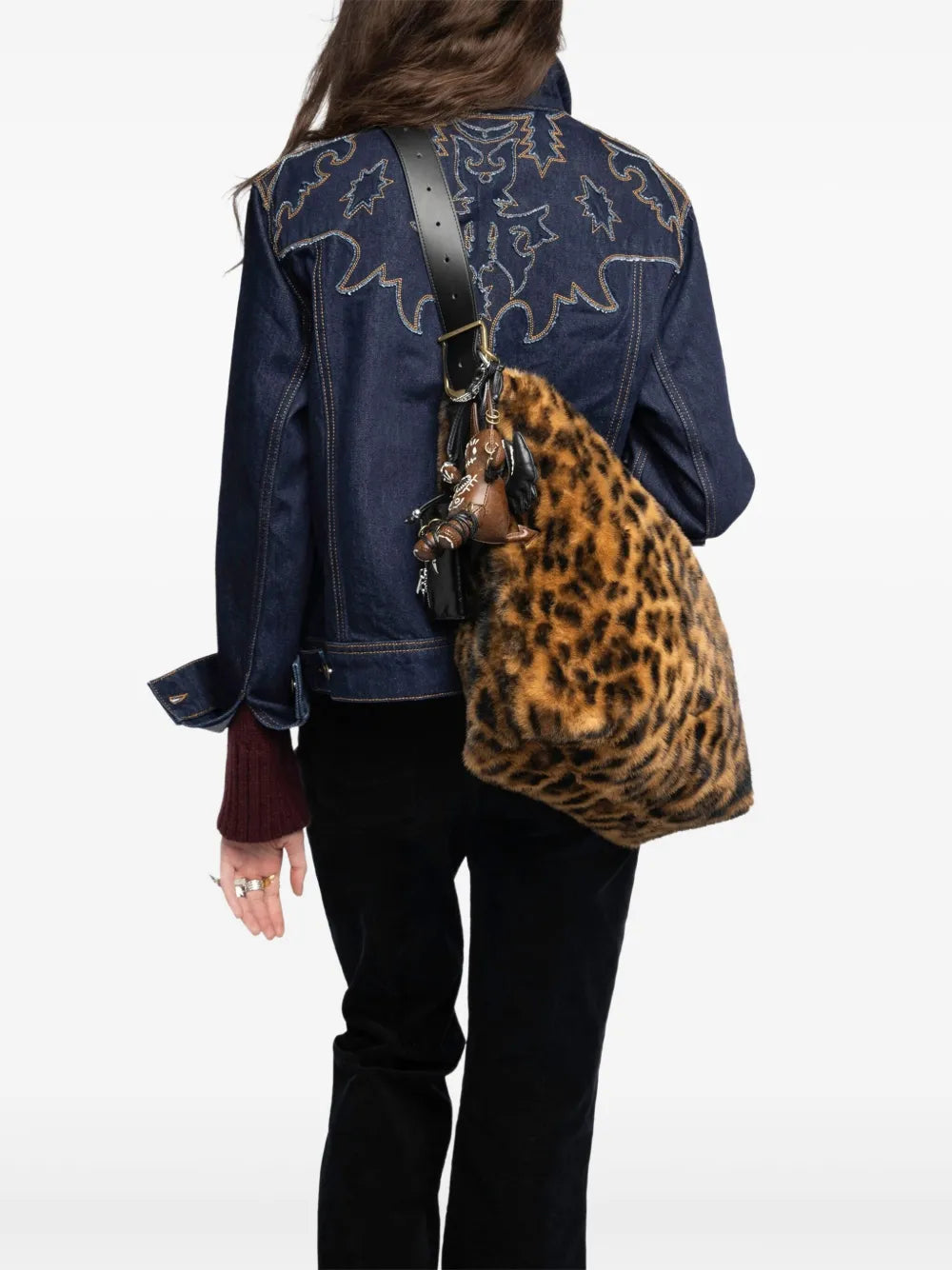 Zadigvoltaire Leopard Print Shoulder Bag — Same as shown — Size One Size — Side View