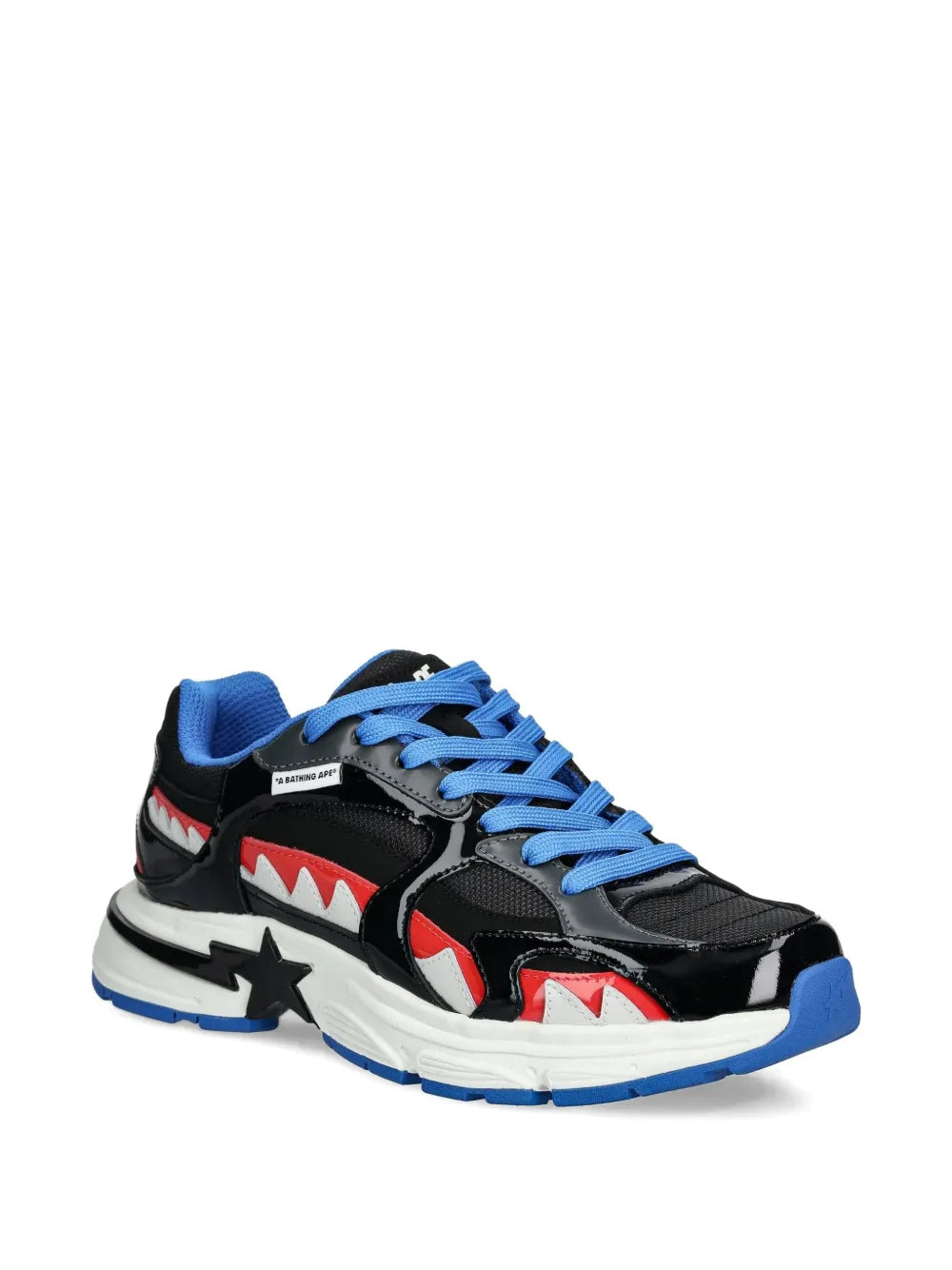 A Bathing Ape?Star Shark-Tooth Sneakers — Black — Size US M 3.5 - US W 5 — Side View
