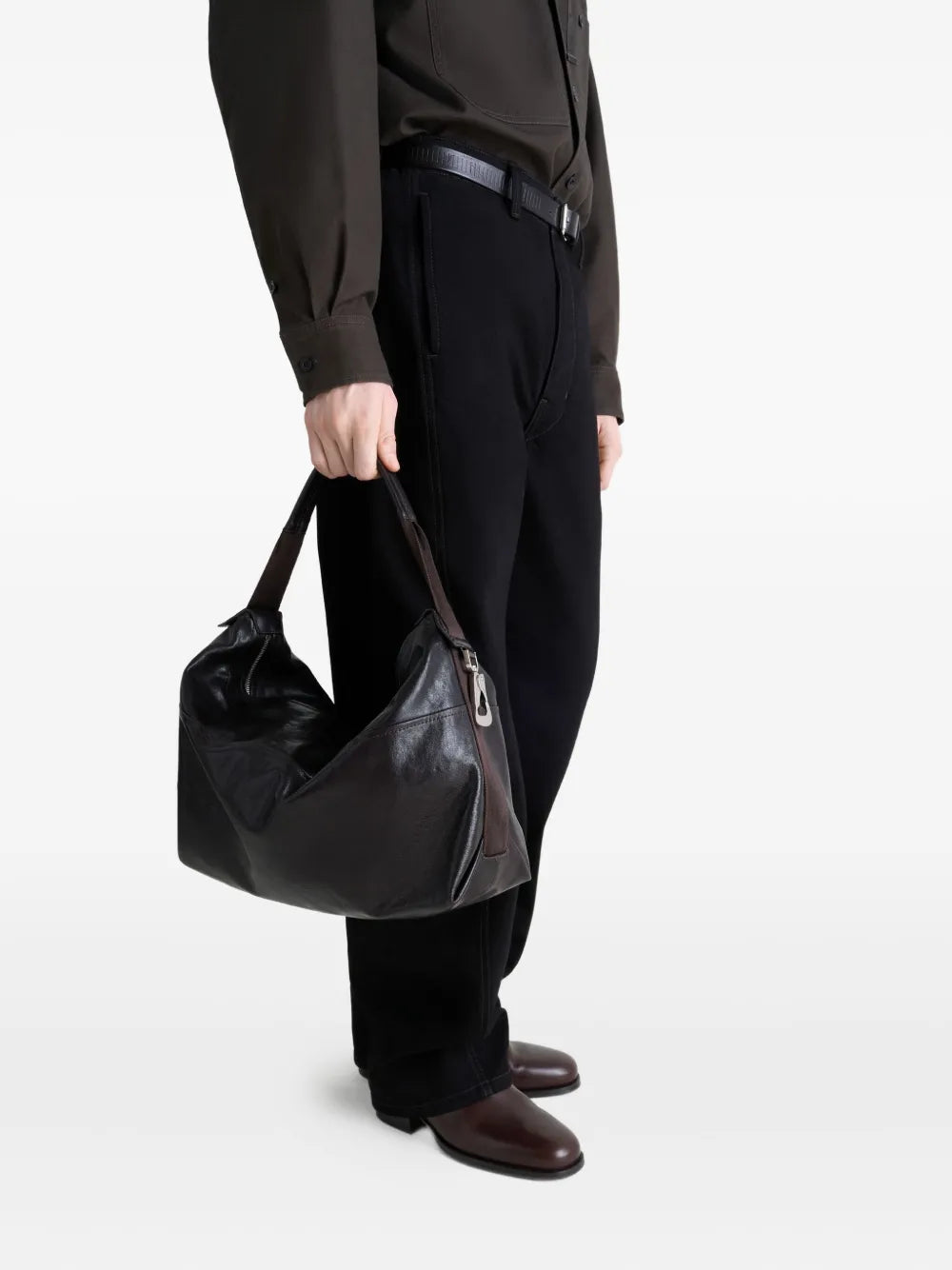 Lemaire Berlingot Leather Zip Shoulder Bag — Same as shown — Size One Size — Detail View