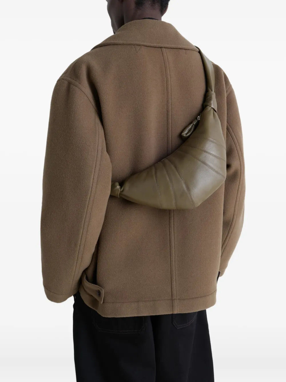 Lemaire Small Croissant Panelled Shoulder Bag — Same as shown — Size One Size — Side View