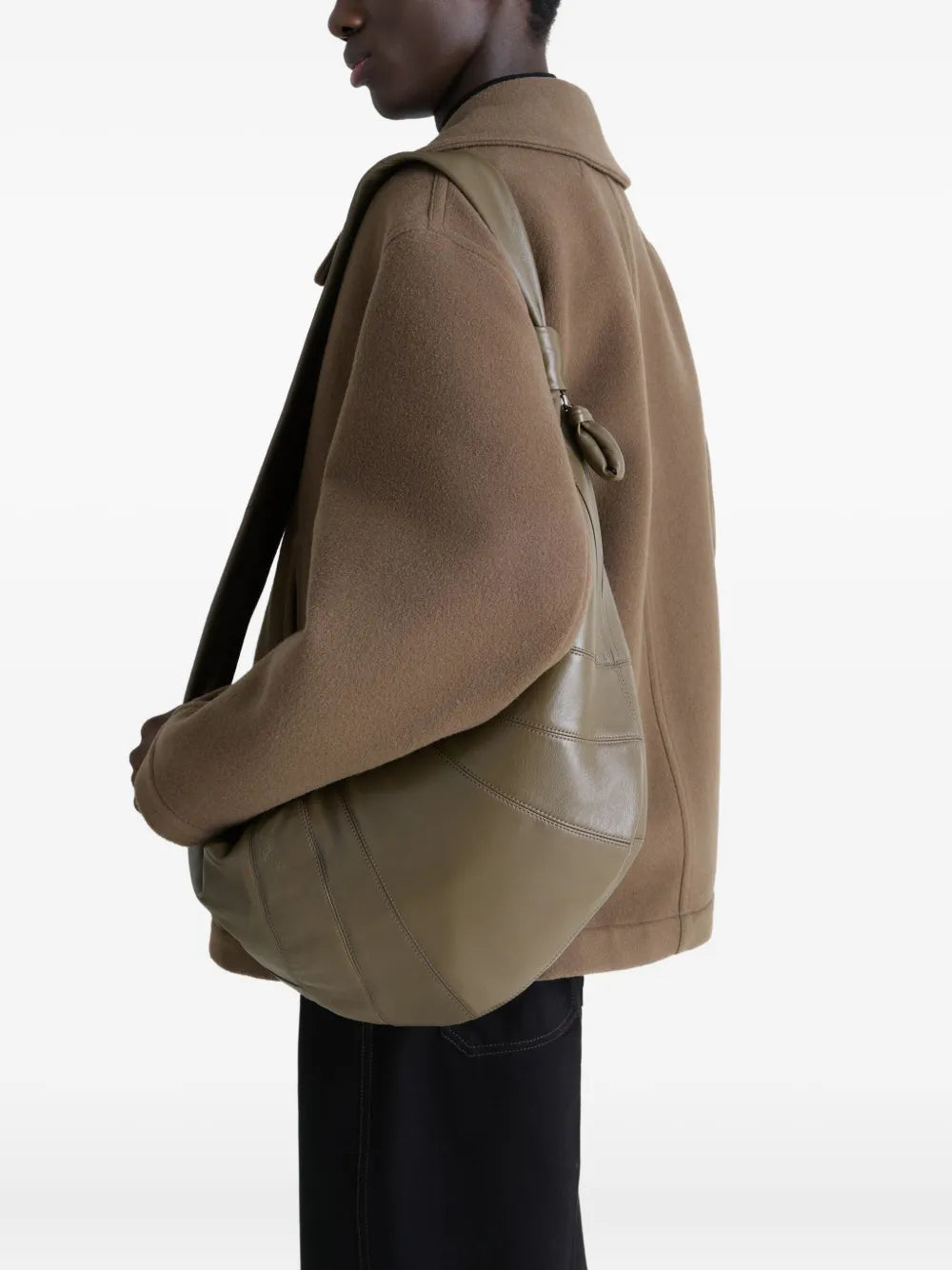 Lemaire Large Croissant Panelled Shoulder Bag — Same as shown — Size One Size — Side View