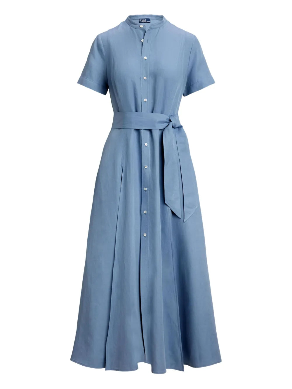Polo Ralph Lauren Button Down Belted Dress — Blue/ Red — Size XS — Front View