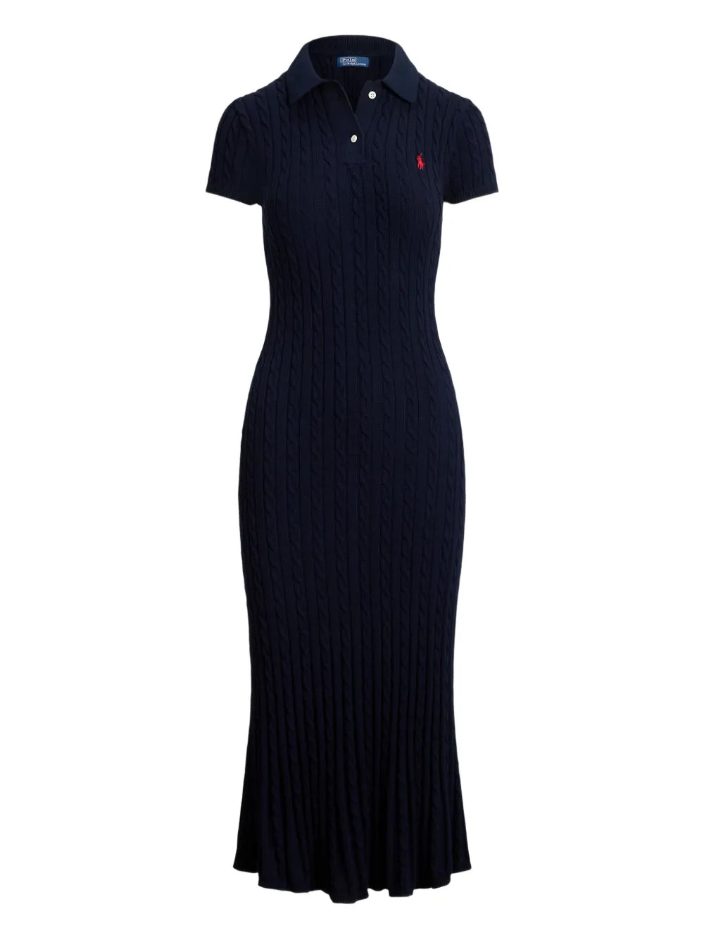 Polo Ralph Lauren Cable Knit Polo Dress — Blue/ Navy/ Red — Size XS — Front View