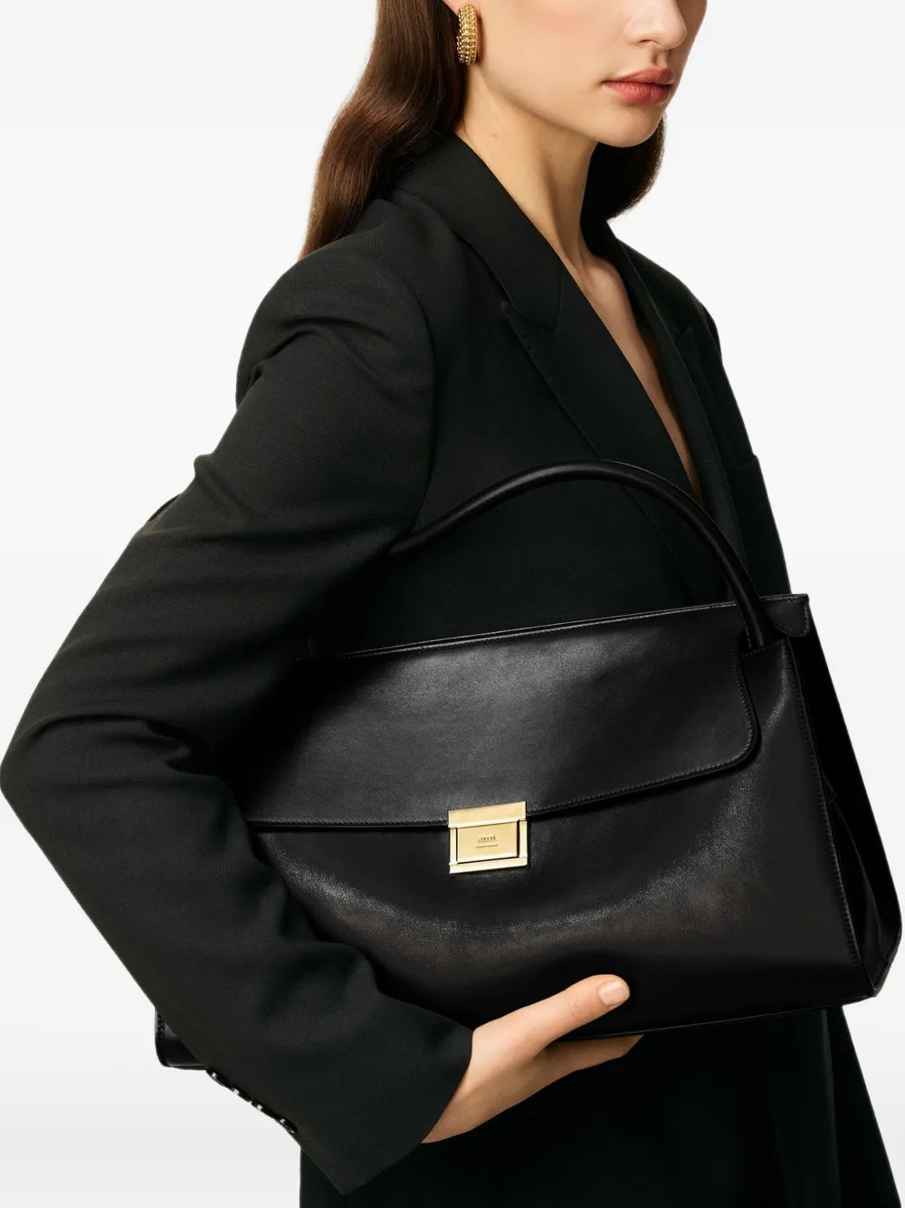 Ami Paris Mimi Leather Shoulder Bag — Same as shown — Size One Size — Back View