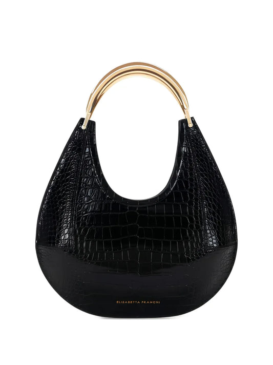 Elisabetta Franchi Medium Crocodile Embossed Shoulder Bag — Same as shown — Size One Size — Front View