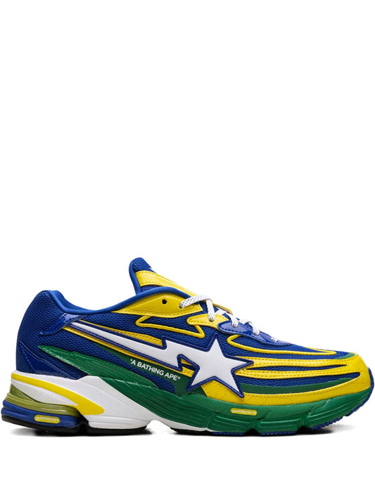 adidas Orketro Bape Yellow Blue Green Sneakers — Blue — Size US M 4.5 - US W 6 — Front View