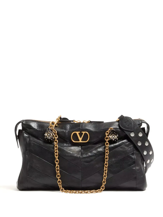 Valentino Garavani Panthea Chevron Pattern Shoulder Bag — Same as shown — Size One Size — Front View