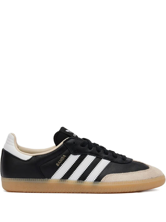 adidas Samba Og Core Black/Wonder White/Silver Metallic Sneakers — Black — Size US M 9.5 - US W 11 — Front View