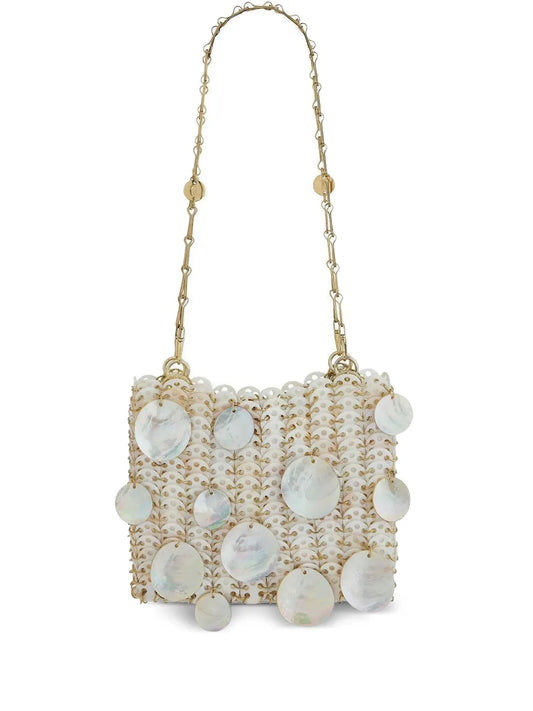 Rabanne 1969 Shell Embellished Chain Mini Bag — Same as shown — Size One Size — Front View