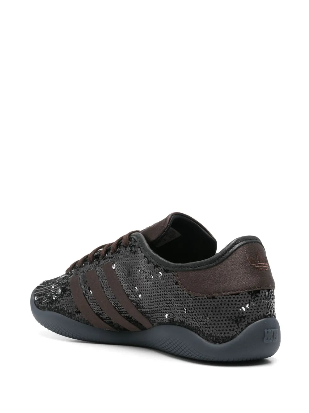 adidas Sequin-Embellished Sneakers — Black — Size US M 9 - US W 10.5 — Back View