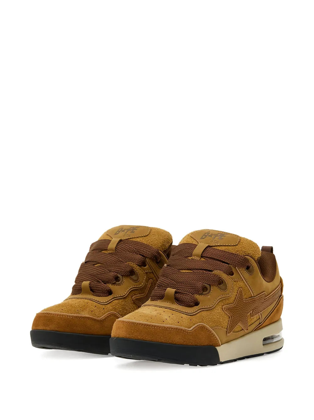 A Bathing Ape?Sta #1 Suede Trainers — Brown — Size US M 3.5 - US W 5 — Back View