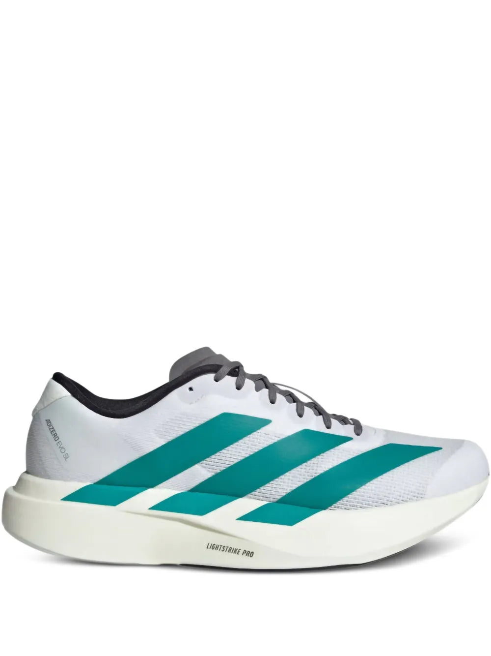 adidas Adizero Evo Sl Cloud White/Pure Teal Sneakers — White — Size US M 3.5 - US W 5 — Front View