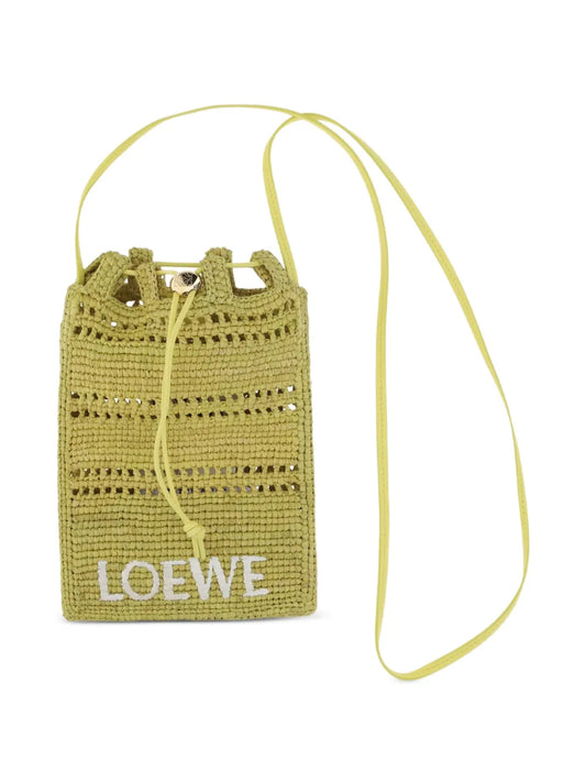 Loewe Raffia Drawstring Shoulder Bag — Same as shown — Size One Size — Front View