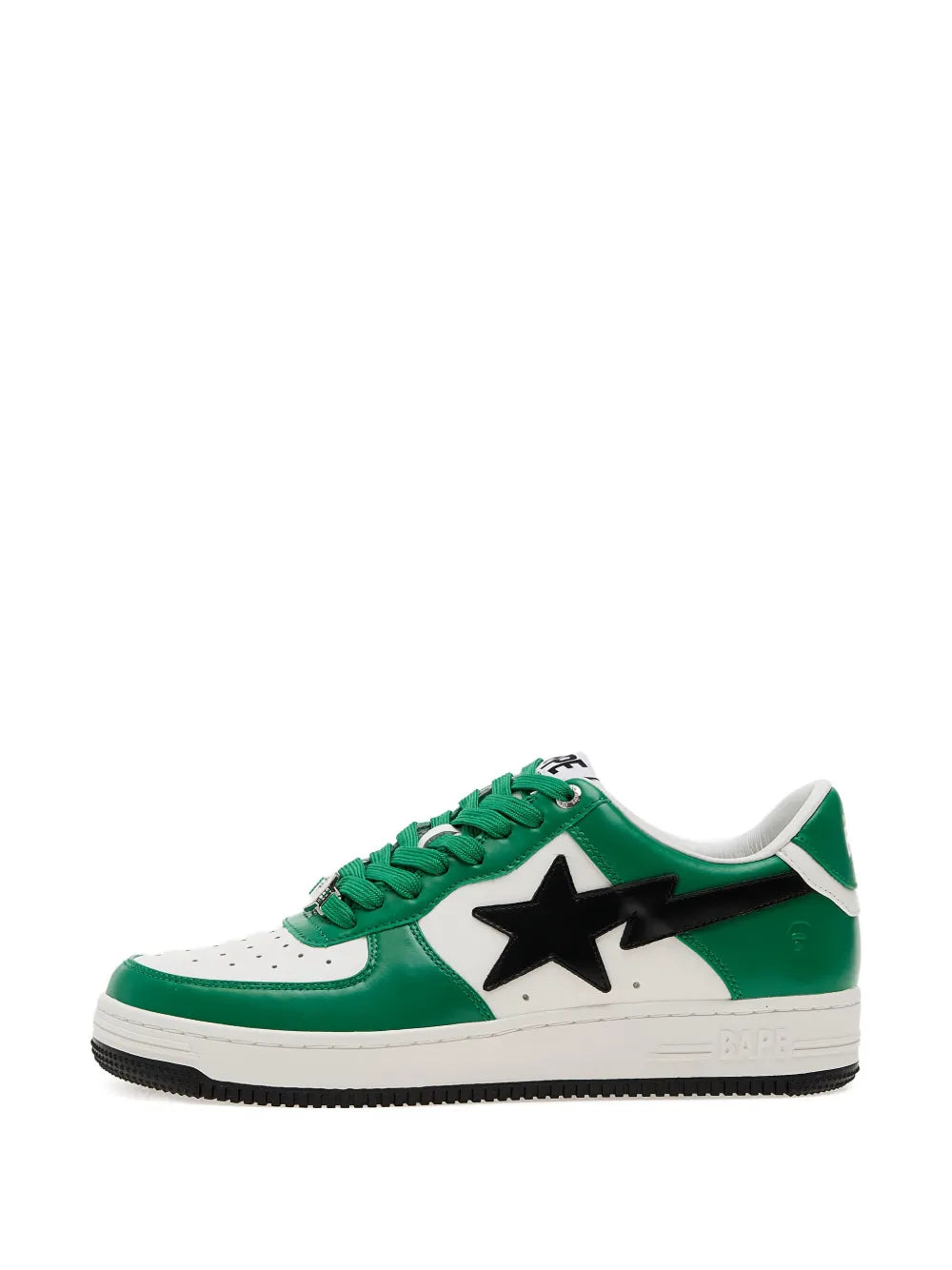 A Bathing Ape?Bapesta #3 M1 Star-Lightning Bolt Sneakers — Green — Size US M 11 - US W 12.5 — Top View