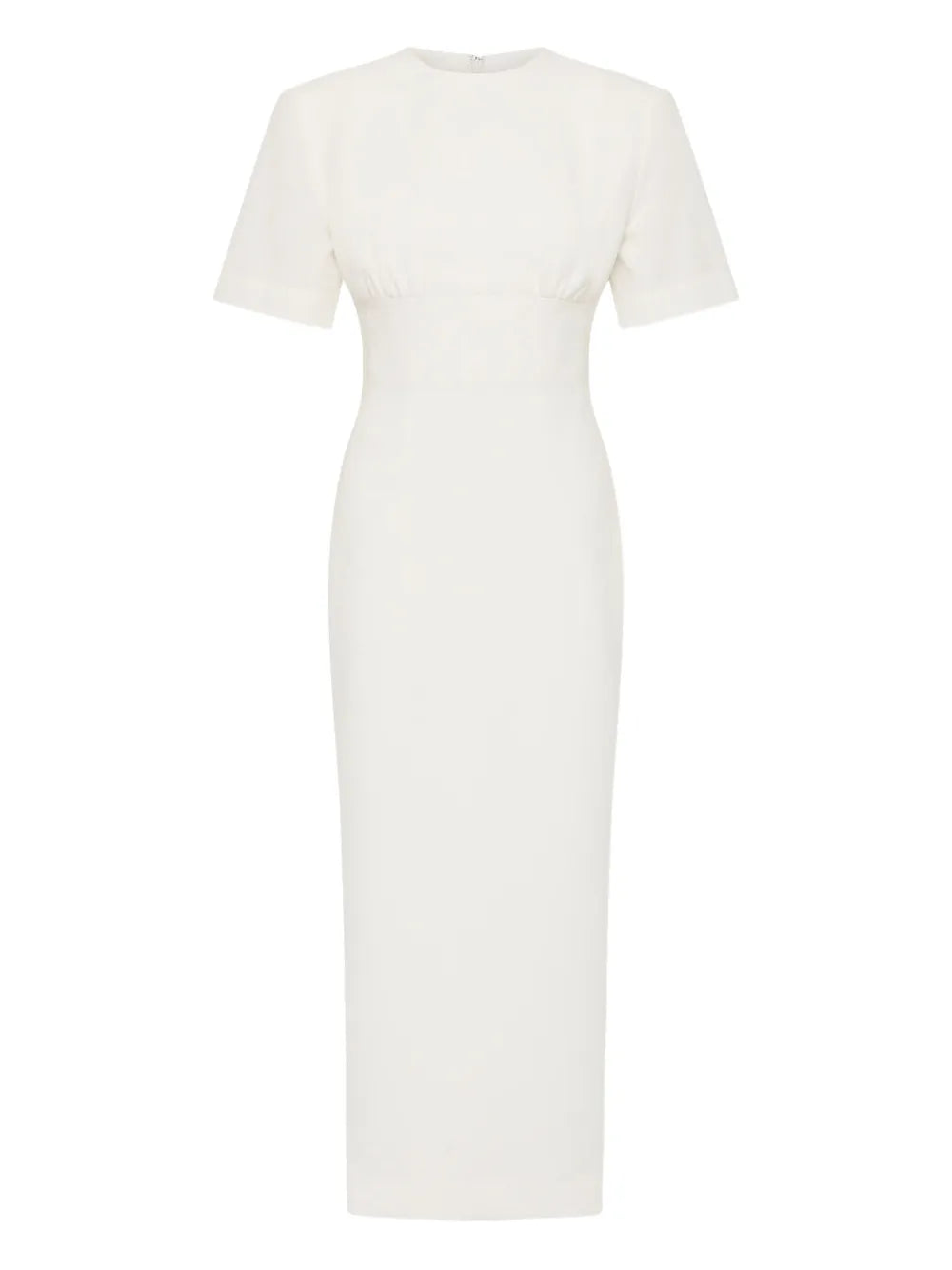 Rachel Gilbert Dover Short Sleeves Midi Dress — Ivory — Size XS — Front View