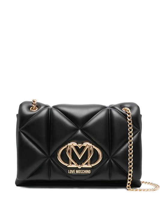 Love Moschino Quilted Logo Plaque Shoulder Bag — Same as shown — Size One Size — Front View