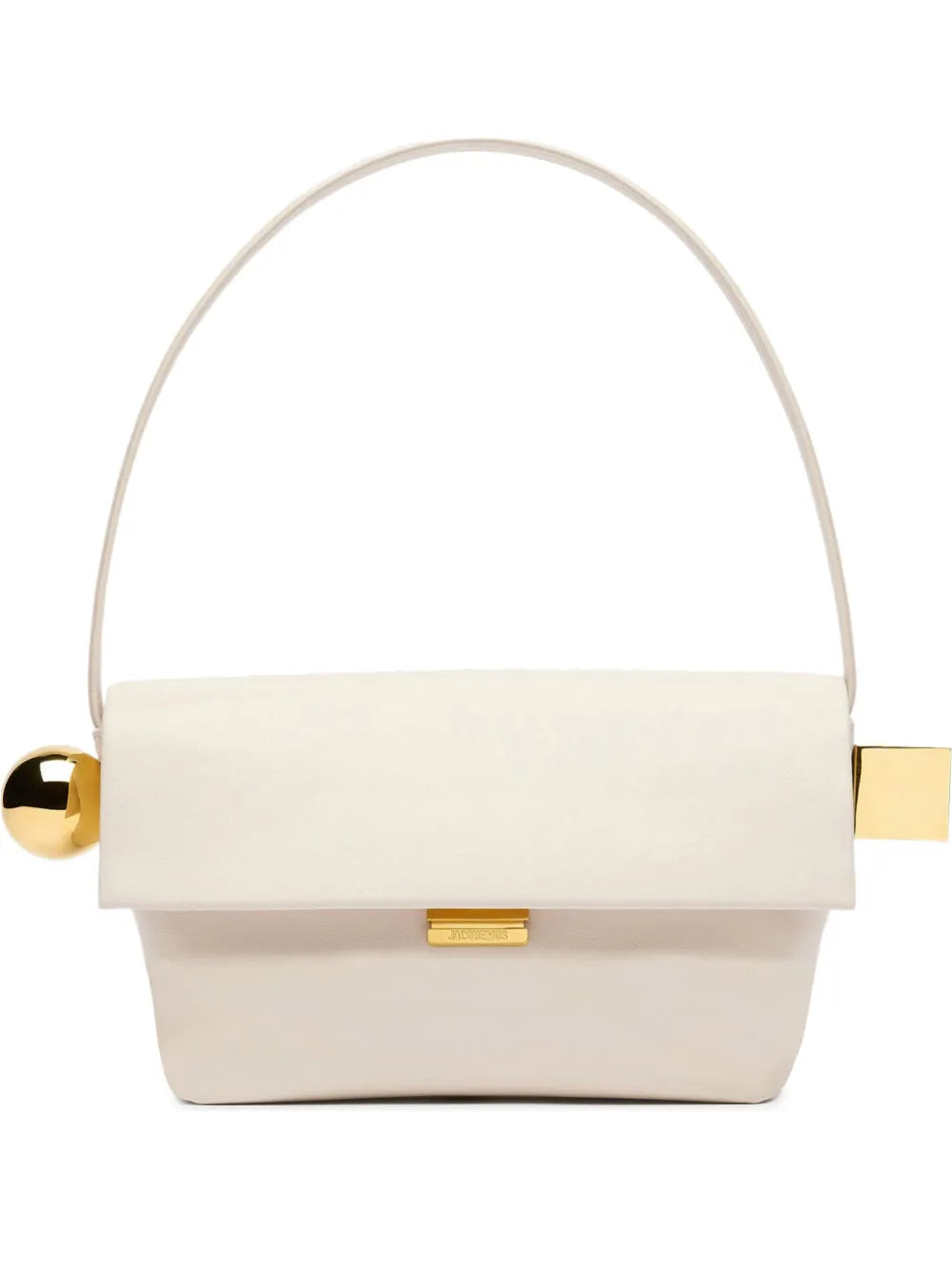 Jacquemus Metallic Clasp Leather Shoulder Bag — Same as shown — Size One Size — Front View