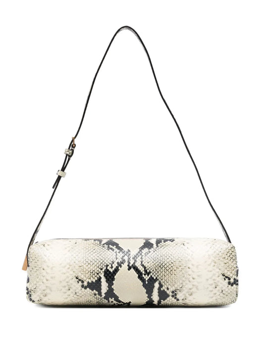 Khaite Snakeskin Cylindrical Shoulder Bag — Same as shown — Size One Size — Front View