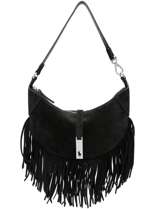 Polo Ralph Lauren Fringed Suede Shoulder Bag — Same as shown — Size One Size — Front View