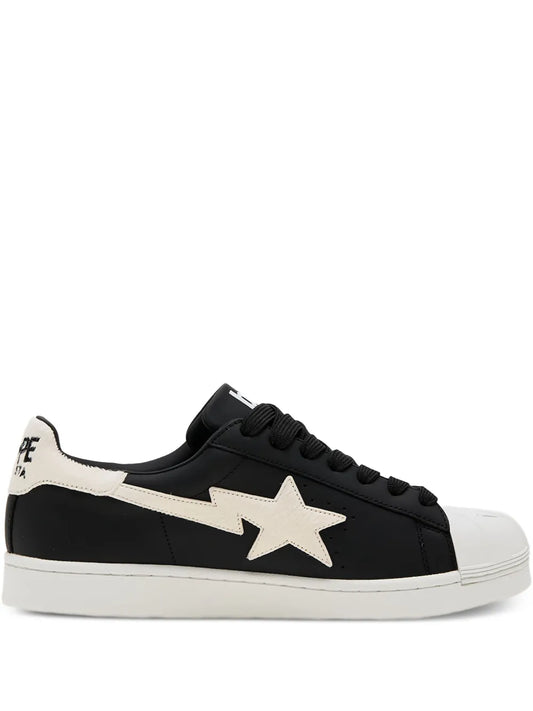 A Bathing Ape?Star Lightning Bolt Sneakers — Black — Size US M 3.5 - US W 5 — Front View