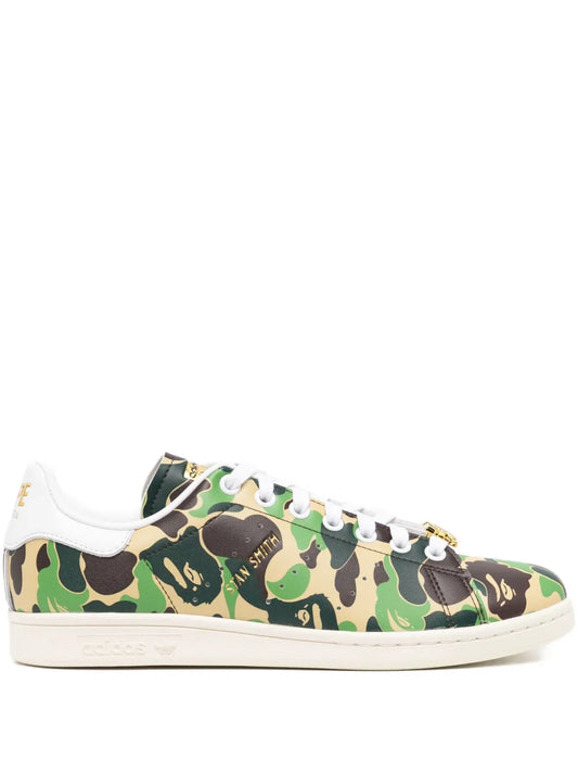 A Bathing Ape?X adidas Stan Smith Trainers — Khaki Green — Size US M 11 - US W 12.5 — Front View