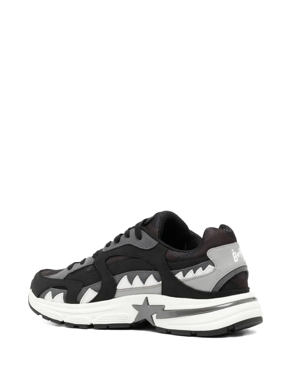 A Bathing Ape?Star-Embellished Trainers — Black — Size US M 3.5 - US W 5 — Back View