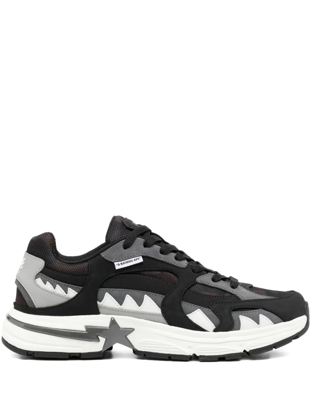 A Bathing Ape?Star-Embellished Trainers — Black — Size US M 3.5 - US W 5 — Front View