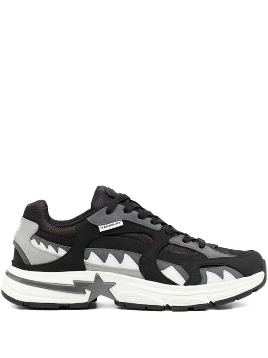 A Bathing Ape?Star-Embellished Trainers — Black — Size US M 3.5 - US W 5 — Front View