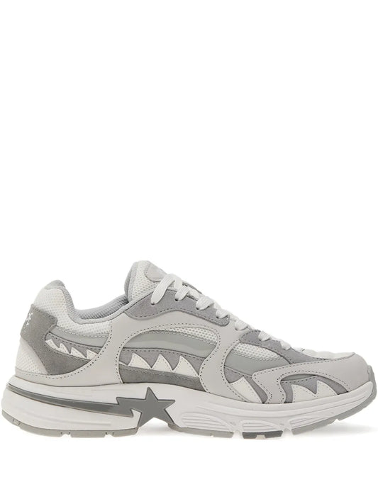 A Bathing Ape?Shark Sta #1 Low-Top Sneakers — Grey — Size US M 3.5 - US W 5 — Front View