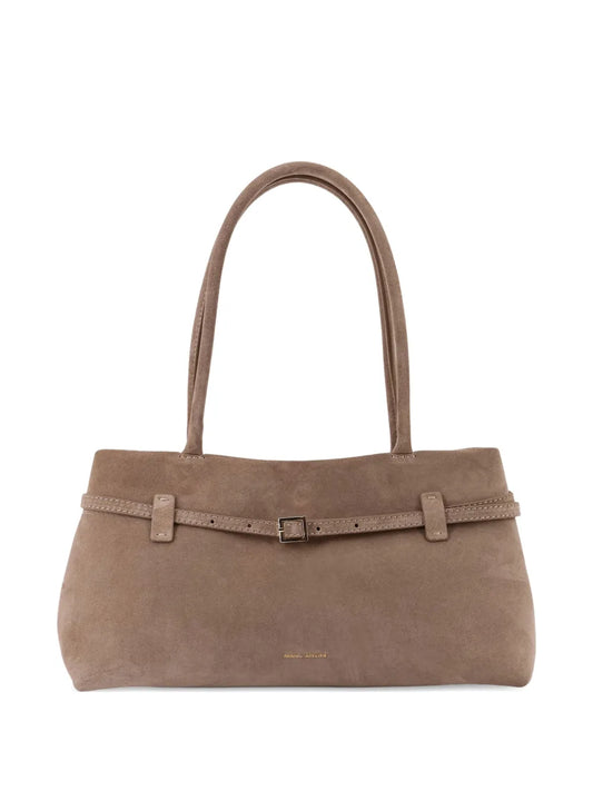 Manu Atelier Le Cambon East West Buckle Fastening Suede Shoulder Bag — Same as shown — Size One Size — Front View