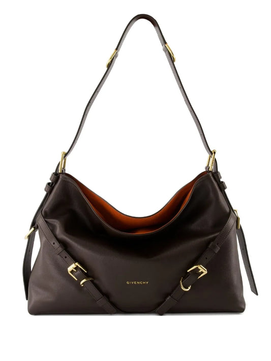Givenchy Medium Voyou Buckle Fastening Calfskin Shoulder Bag — Same as shown — Size One Size — Front View
