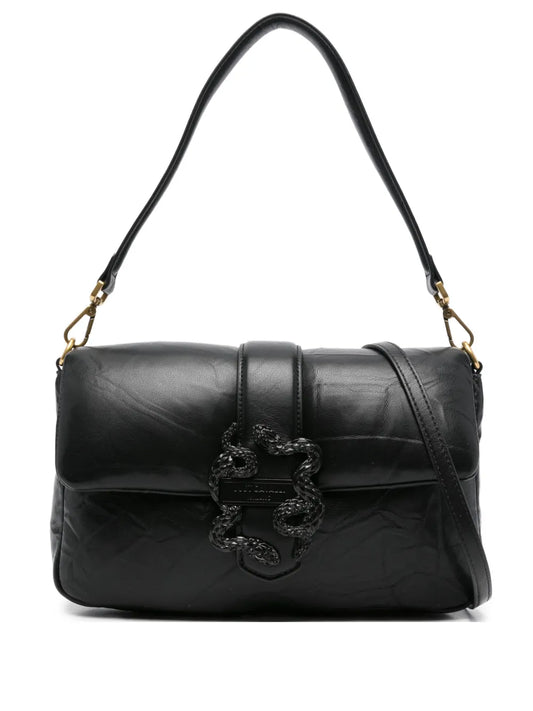 Just Cavalli Snake Buckle Shoulder Bag — Same as shown — Size One Size — Front View