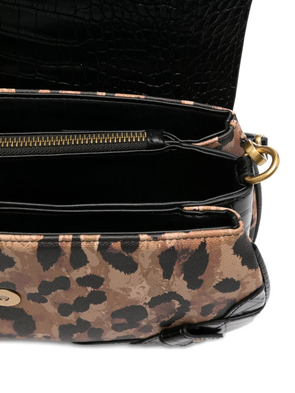 Just Cavalli Snake Buckle Leopard Print Shoulder Bag — Same as shown — Size One Size — Detail View