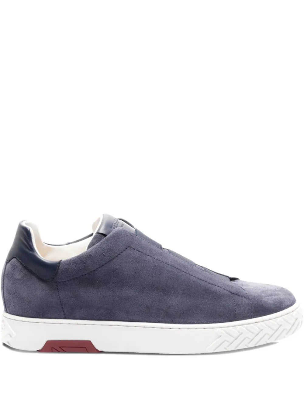 A.Testoni Slip-On Suede Sneakers — Blue — Size US M 11 - US W 12.5 — Front View
