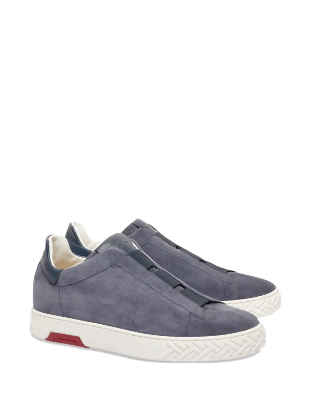 A.Testoni Slip-On Suede Sneakers — Blue — Size US M 11 - US W 12.5 — Side View