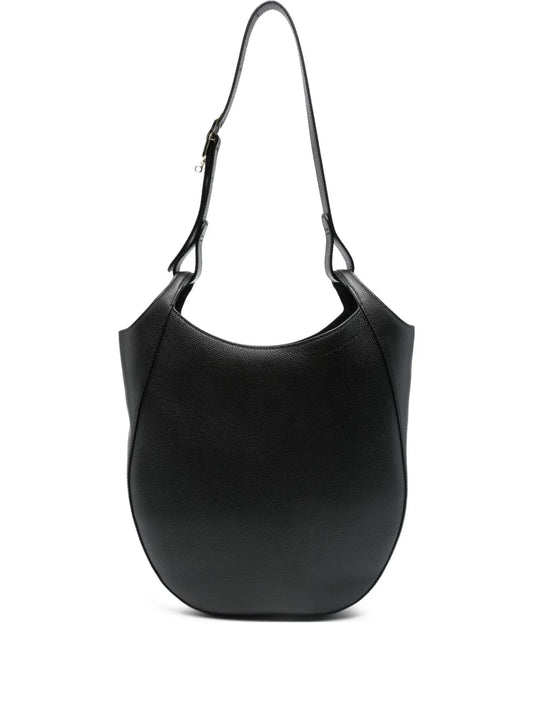 Longchamp Curved Leather Shoulder Bag — Same as shown — Size One Size — Front View