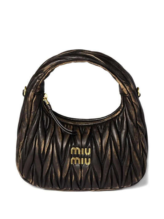 Miu Miu Wander Matelasse Leather Shoulder Bag — Same as shown — Size One Size — Front View