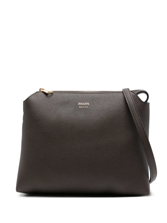 Khaite Lina Zip Top Leather Shoulder Bag — Same as shown — Size One Size — Front View