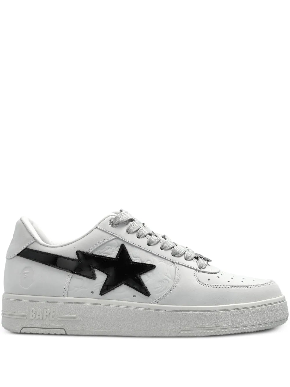 A Bathing Ape?Star-Patch Sneakers — White — Size US M 4.5 - US W 6 — Front View