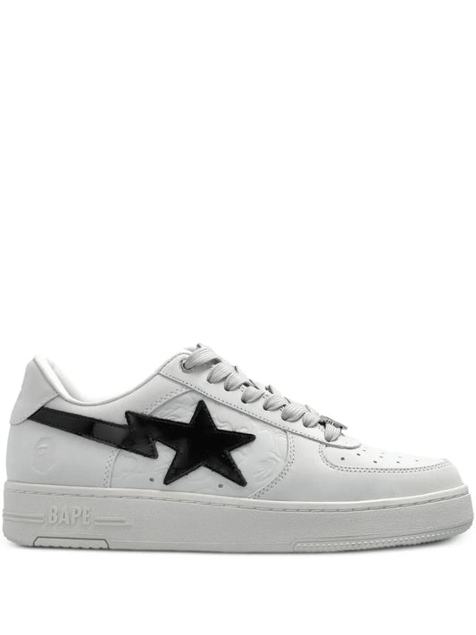 A Bathing Ape?Star-Patch Sneakers — White — Size US M 4.5 - US W 6 — Front View