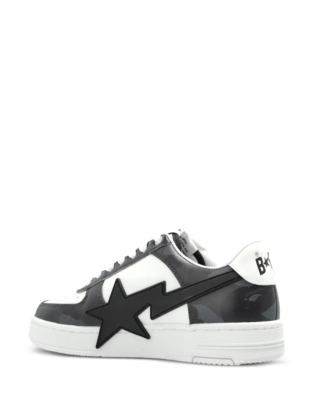 A Bathing Ape?Bape Sta Star-Patch Sneakers — Black / White — Size US M 11 - US W 12.5 — Side View