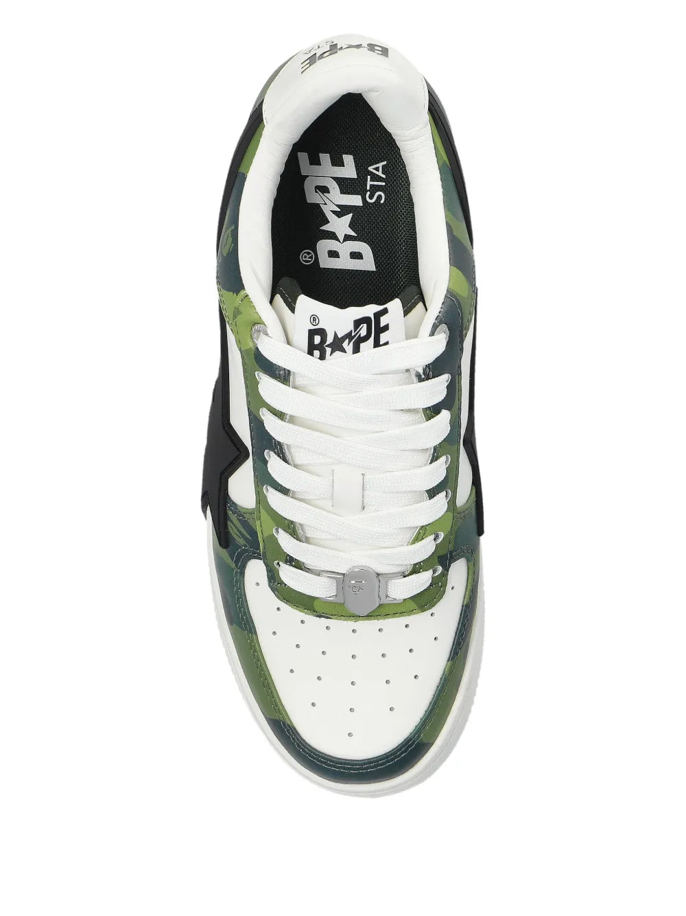 A Bathing Ape?Bape Sta Sneakers — Green — Size US M 3.5 - US W 5 — Back View