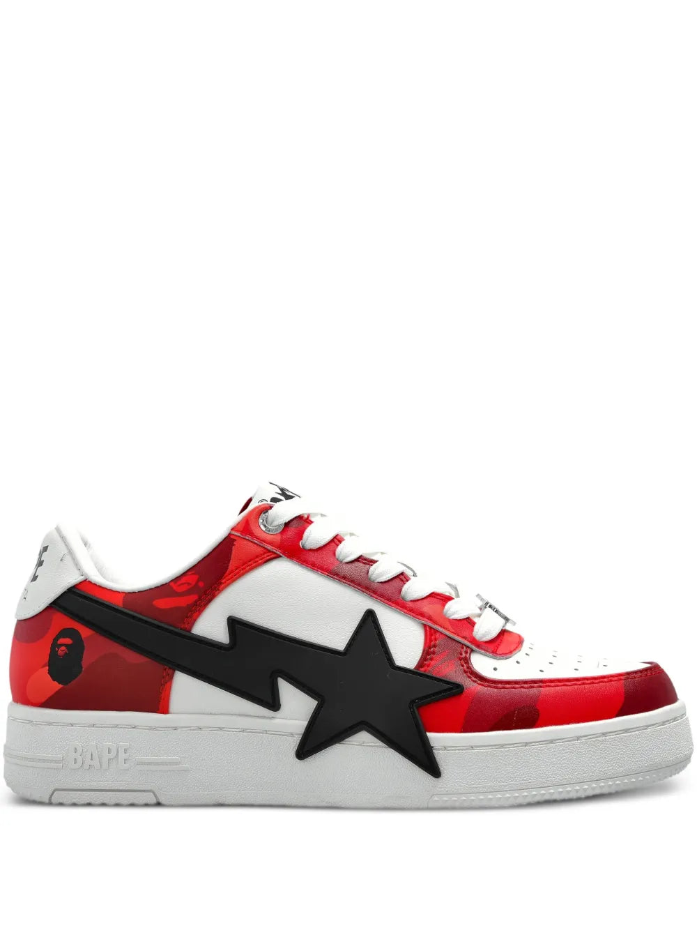 A Bathing Ape?Star-Embellishment Sneakers — White — Size US M 5.5 - US W 7 — Front View