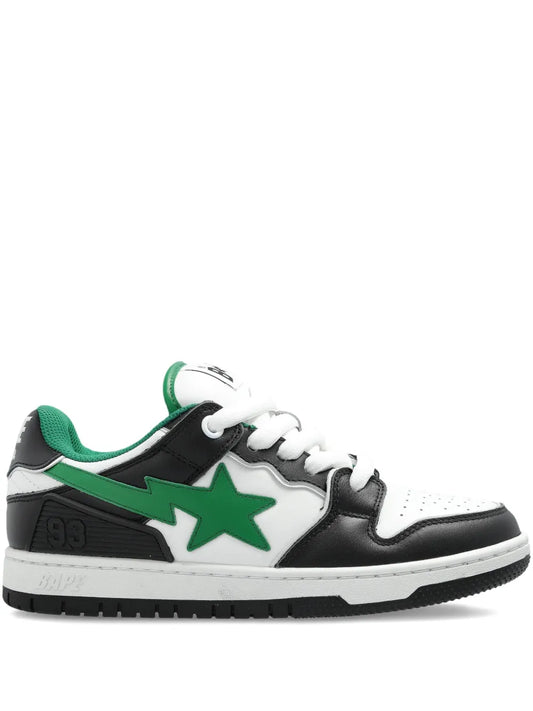 A Bathing Ape?Star-Patch Sneakers — Black — Size US M 10 - US W 11.5 — Front View