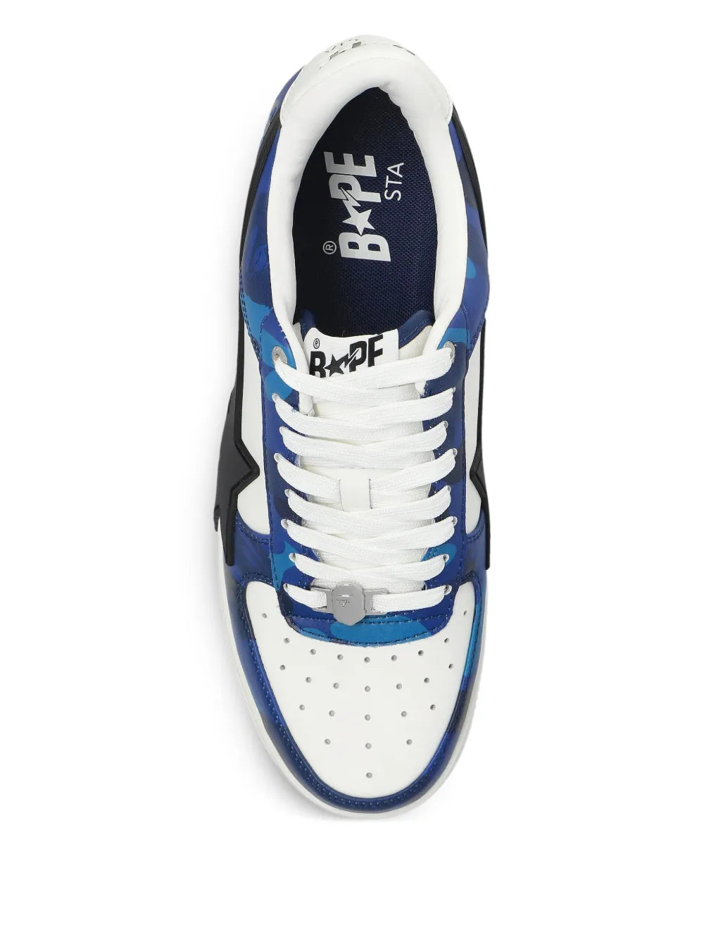 A Bathing Ape?Star-Patch Sneakers — Blue — Size US M 3.5 - US W 5 — Back View