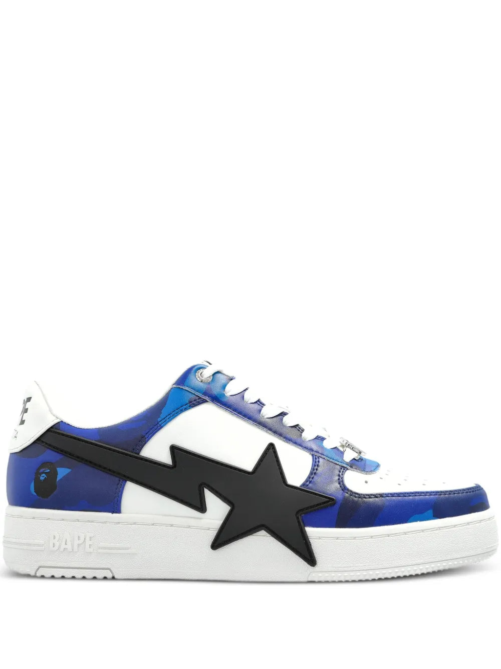A Bathing Ape?Star-Patch Sneakers — Blue — Size US M 3.5 - US W 5 — Front View