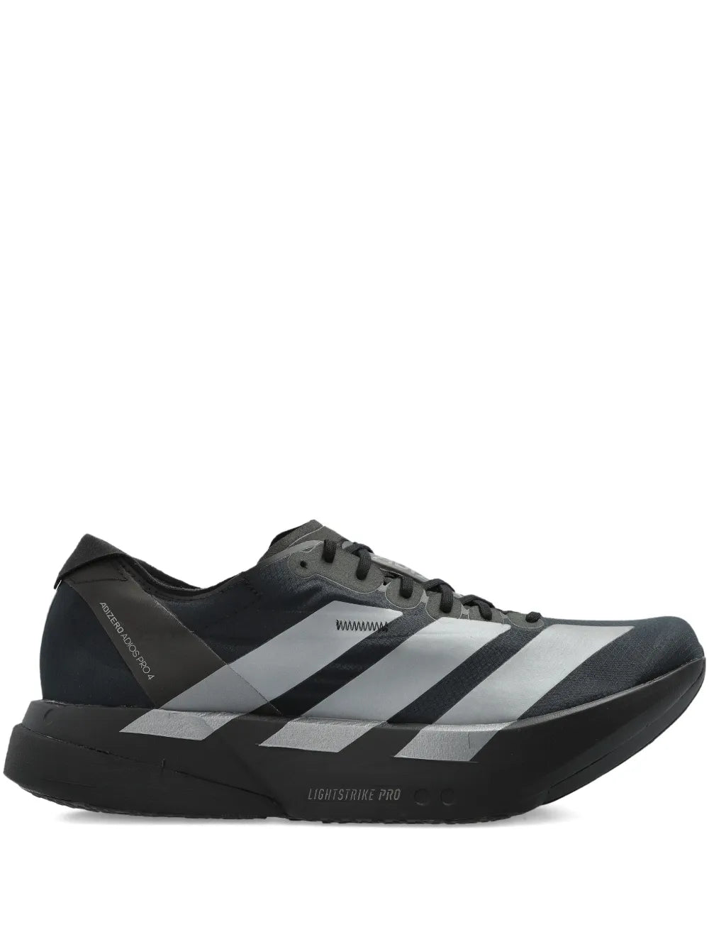 adidas Adizero Adios Pro 4 Sneakers — Black — Size US M 4.5 - US W 6 — Front View